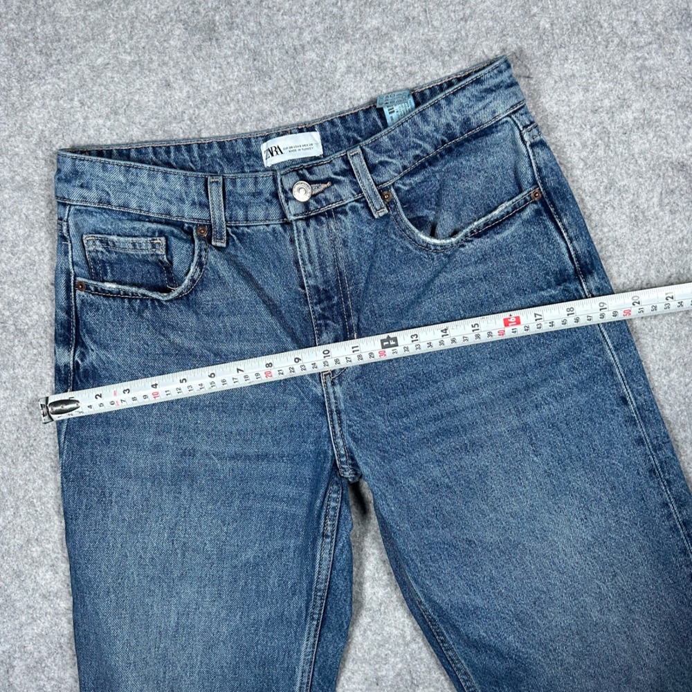 Zara Denim Jeans Women‎ Size 6 30x32 Blue Straight Leg Baggy High Rise Casual - Picture 13 of 16